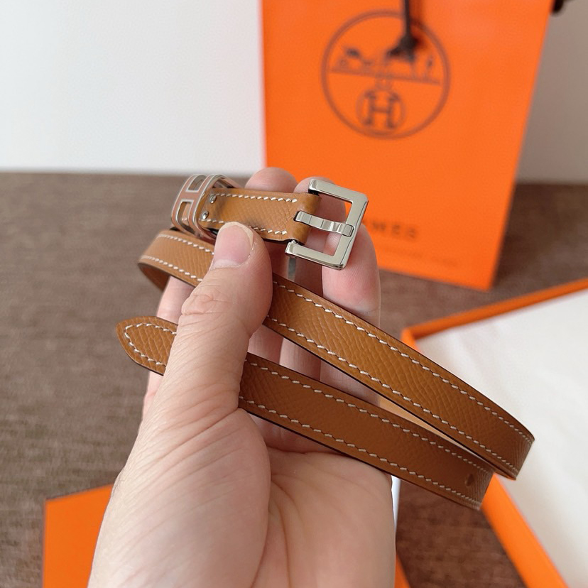 Hermes Belts for Women Designer Belt Cintura Womens Formal Smooth Buckle Woman Narrow Genuine Leather Golden Bronze Cowhide Design Thin Optional High Quality