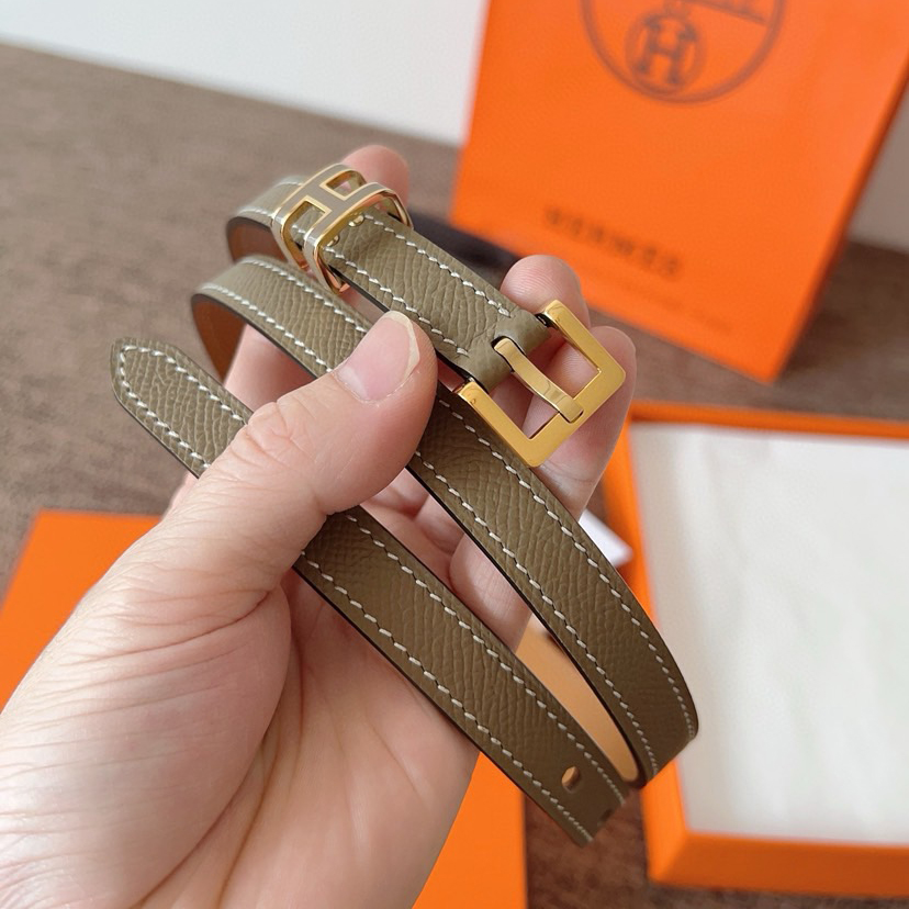 Hermes Belts for Women Designer Belt Cintura Womens Formal Smooth Buckle Woman Narrow Genuine Leather Golden Bronze Cowhide Design Thin Optional High Quality