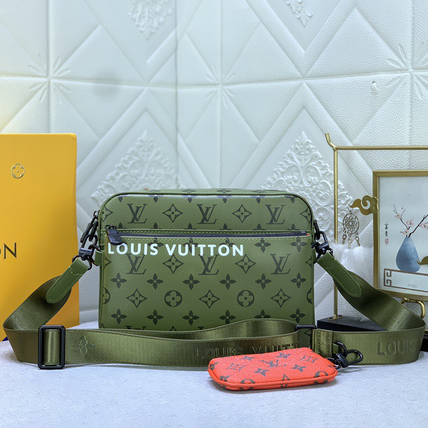 LV High Quality Women Shoulder Bags Luxury Postman Bag Is Made Of Monogram Eclipse Canvas And Monogram Eclipse Reverse Canvas With A Detachable Zipper Bag And A Coin Purse Female Hand Bag Attached To The Bag Strap
