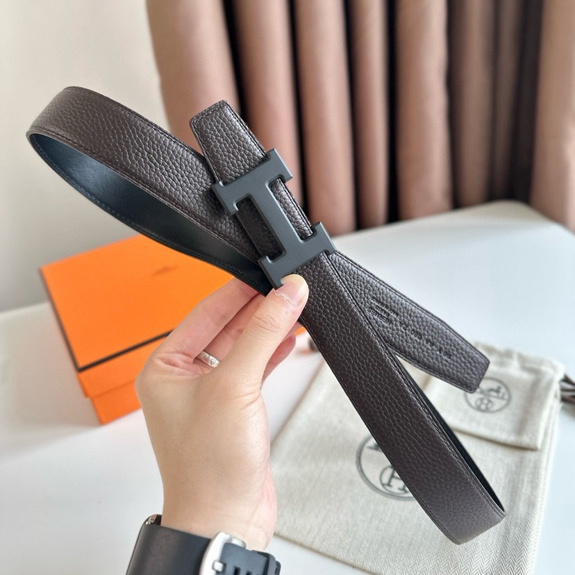 Hermes Belts For Women Designer Belt Womens Formal Smooth Buckle Woman Narrow Genuine Leather Golden Bronze Cowhide Design Thin Optional High Quality