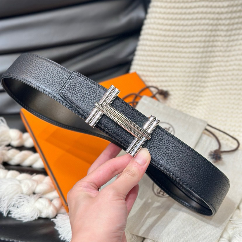 Hermes Leather It Has A Thick Touch, With Clear And Distinct Printed Patterns It Is A Fashionable And Classic Men's Belt A Designer Belt A Casual And Smooth Buckle Belt For Both Women And Men With A Width Of 3.8 Cm And With Box