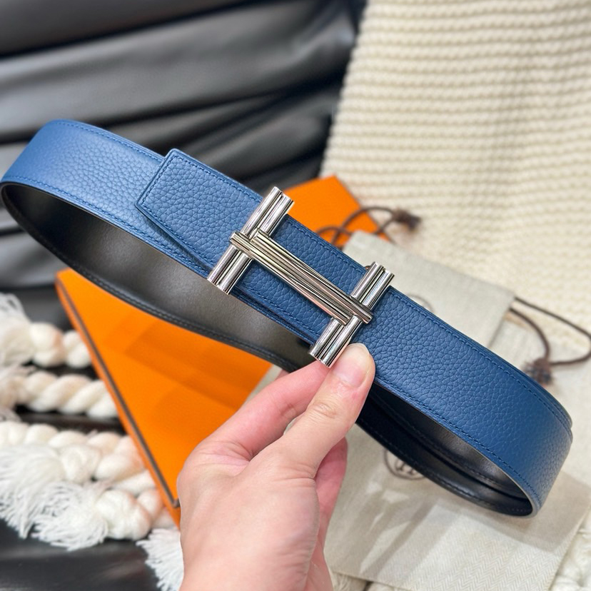 Hermes Leather It Has A Thick Touch, With Clear And Distinct Printed Patterns It Is A Fashionable And Classic Men's Belt A Designer Belt A Casual And Smooth Buckle Belt For Both Women And Men With A Width Of 3.8 Cm And With Box