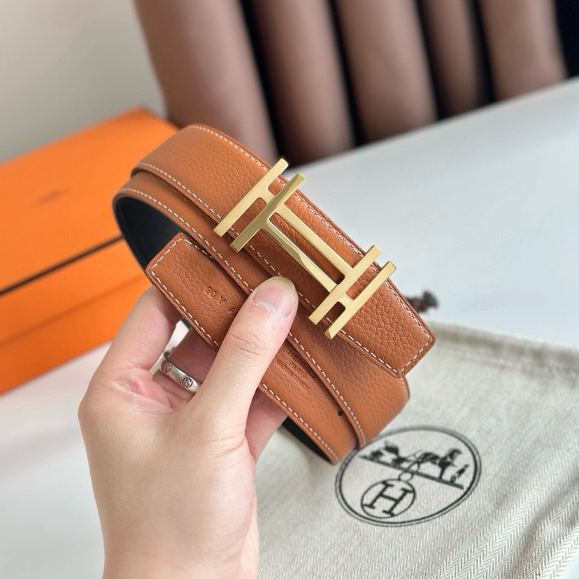 Hermes Belts For Women Designer Belt Womens Formal Smooth Buckle Woman Narrow Genuine Leather Golden Bronze Cowhide Design Thin Optional High Quality