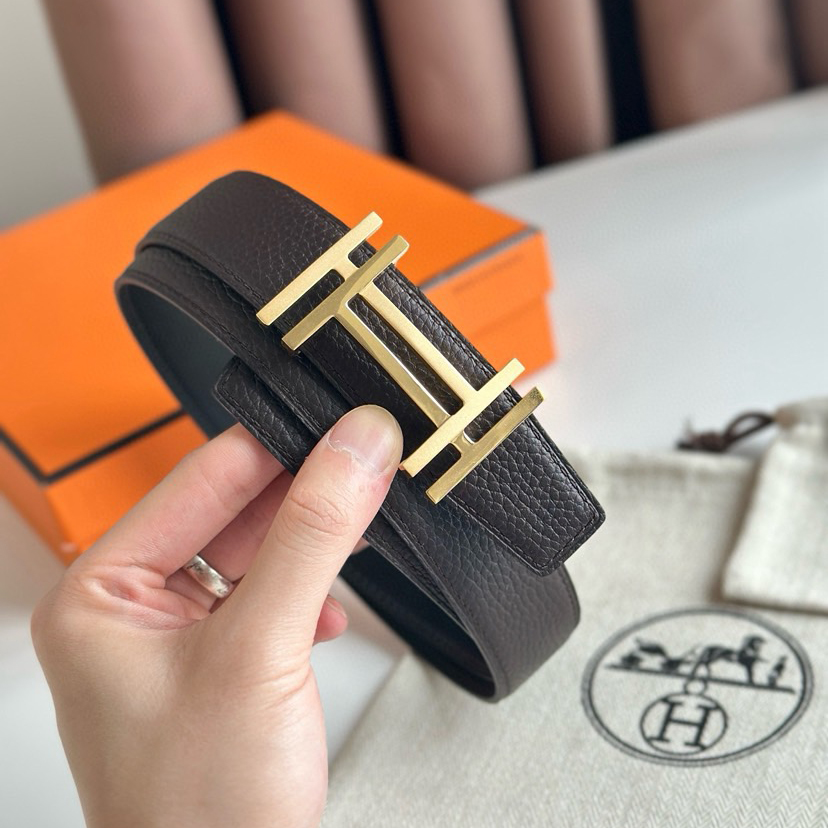 Hermes Belts For Women Designer Belt Womens Formal Smooth Buckle Woman Narrow Genuine Leather Golden Bronze Cowhide Design Thin Optional High Quality