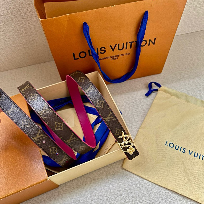 LV Iconic Double-Sided Belt Features A Slim Cut And A New Iconic Iconic Buckle 2.0-Wide