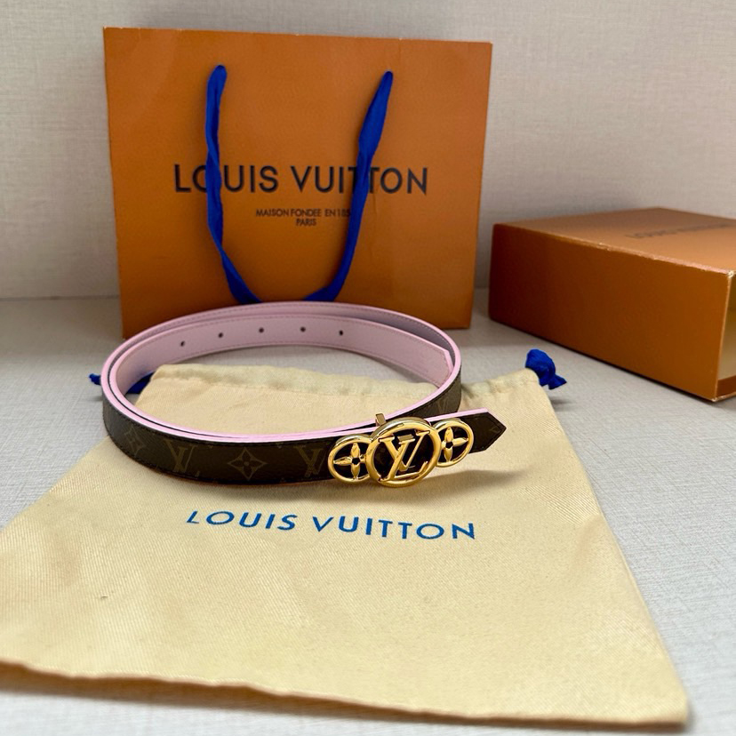 LV Trio Double-Sided Belt With Delicate Cowhide And A Central Metal Buckle Featuring Lv Circle Logo Monogram Floral Side Monogram Canvas Side Leather Metal Piece Lv Trio Buckle