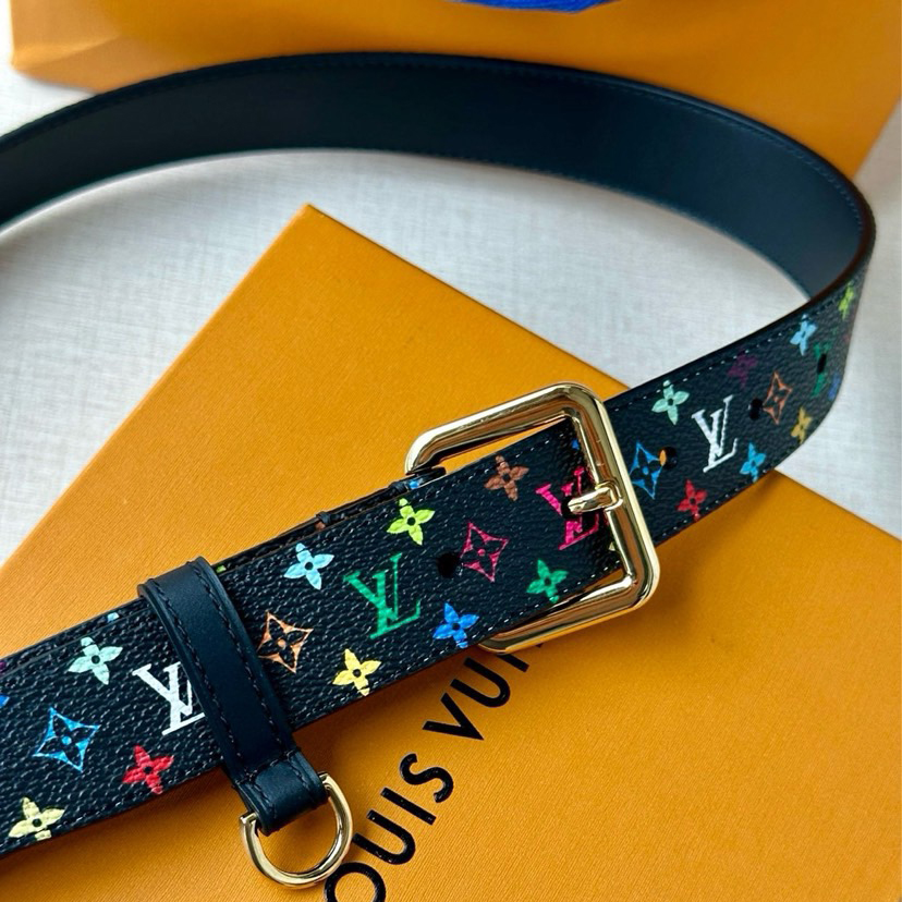 LV 3.0-Wide LV X TM LV D-Ring Waistband Enhances Various Contours With Its Fashionable Charm Monogram Multicolor Is The Traditional Pattern Of The House Equipped With A Palladium Adilon Buckle And A D-Ring For Keys Or Pendants