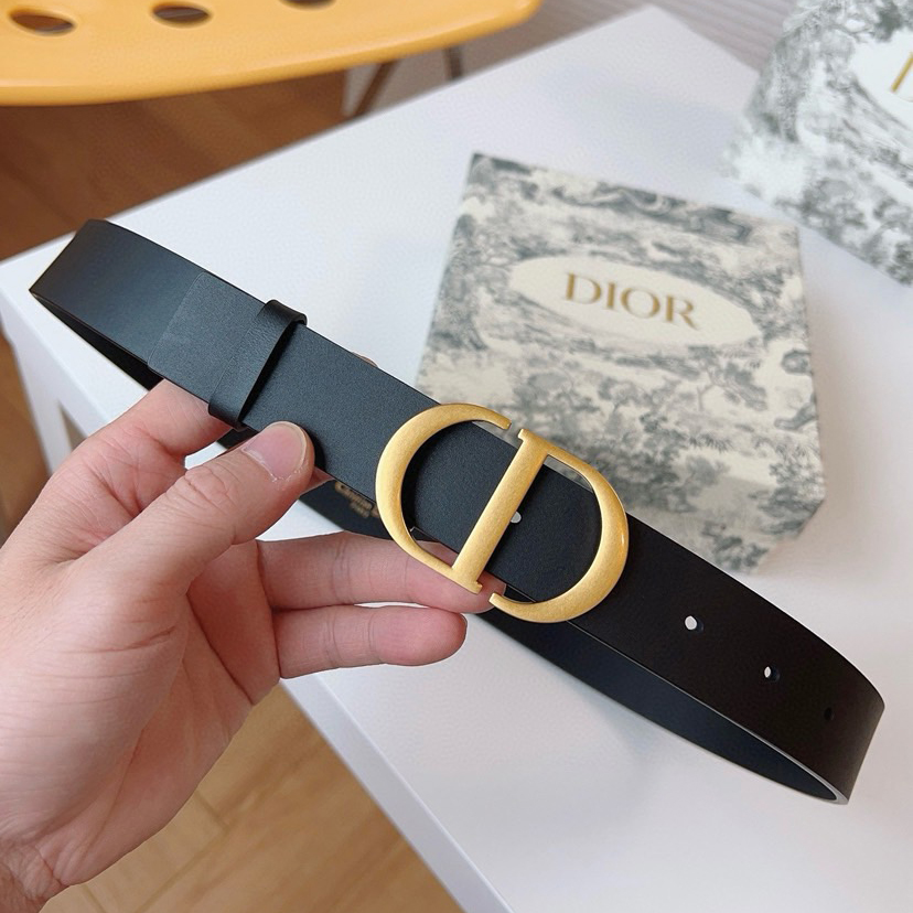 Dior Belts for Women Designer Belt Womens Formal Smooth Buckle Woman Narrow Genuine Leather Golden Bronze Cowhide Design Thin Optional High Quality