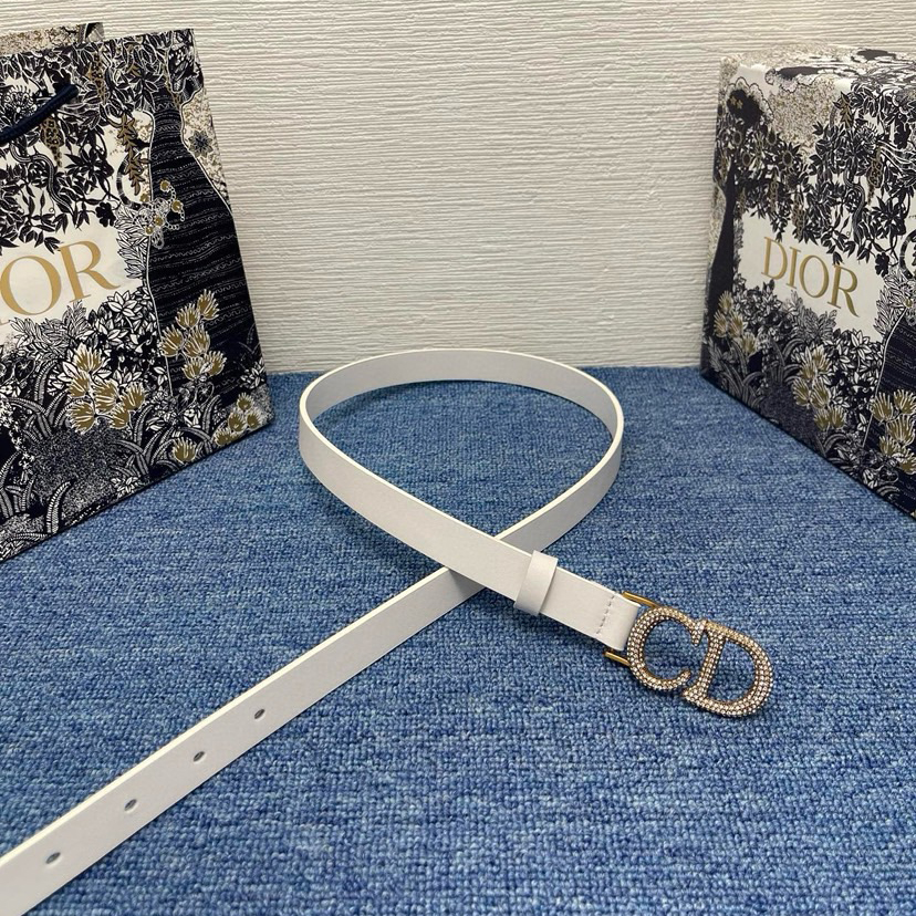 Dior Double-Sided Waistband 20mm Is Meticulously Crafted In Black Cowhide Leather Adorned With A Series Of Eyelets And Paired With A Silver Finish Metal Cd Waistband Buckle Elegantly Reinterpreting The Classic Dior Logo