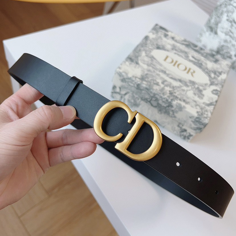 Dior Belts for Women Designer Belt Womens Formal Smooth Buckle Woman Narrow Genuine Leather Golden Bronze Cowhide Design Thin Optional High Quality