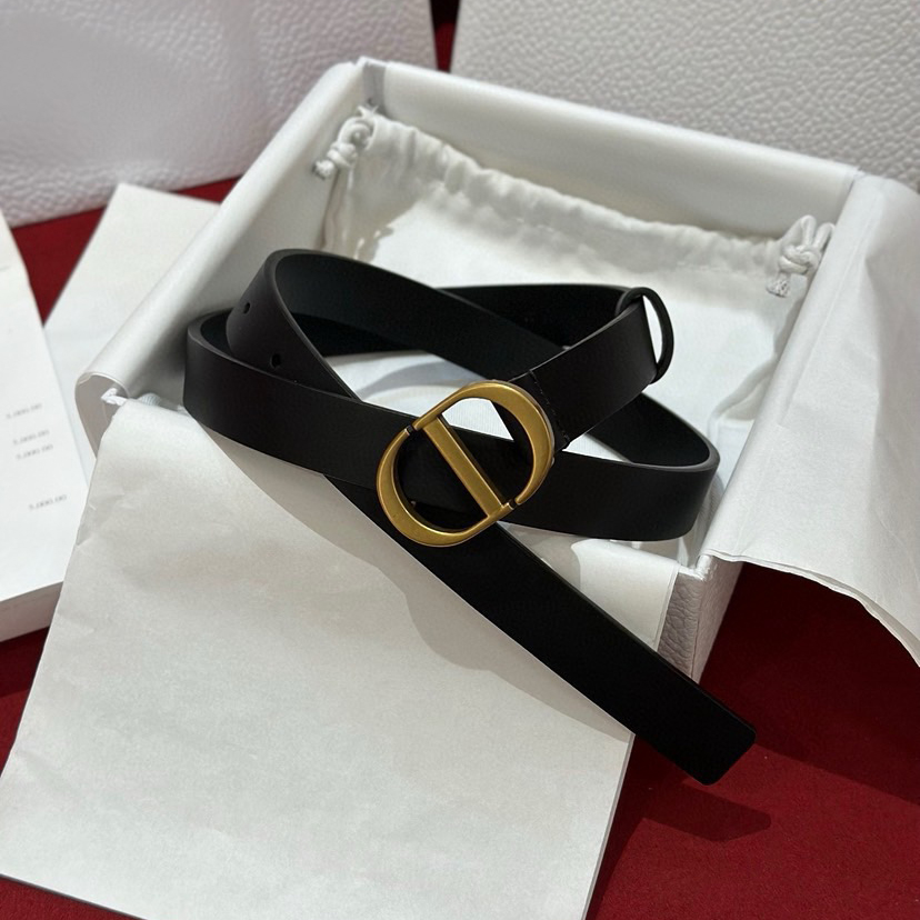 Dior Belts for Women Designer Belt Womens Formal Smooth Buckle Woman Narrow Genuine Leather Golden Bronze Cowhide Design Thin Optional High Quality