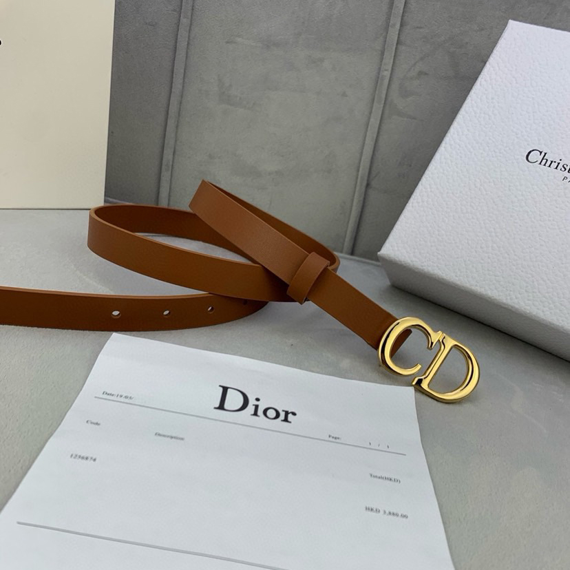 Dior Belts For Women Designer Belt Womens Formal Smooth Buckle Woman Narrow Genuine Leather Golden Bronze Cowhide Design Thin Optional High Quality