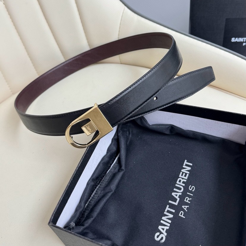 YSL Belts For Women Designer Belt Womens Formal Smooth Buckle Woman Narrow Genuine Leather Golden Bronze Cowhide Design Thin Optional High Quality