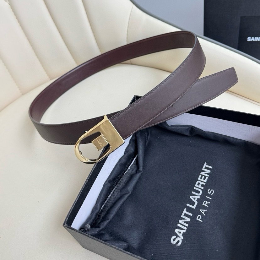 YSL Belts For Women Designer Belt Womens Formal Smooth Buckle Woman Narrow Genuine Leather Golden Bronze Cowhide Design Thin Optional High Quality