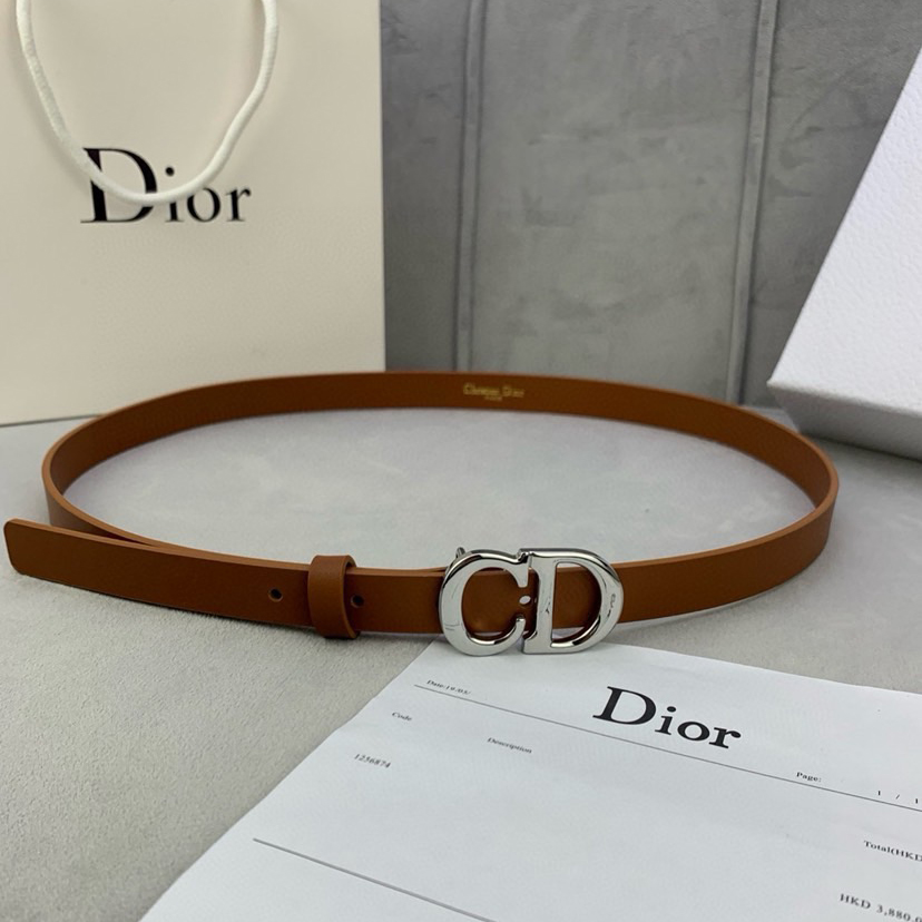 Dior Belts For Women Designer Belt Womens Formal Smooth Buckle Woman Narrow Genuine Leather Golden Bronze Cowhide Design Thin Optional High Quality