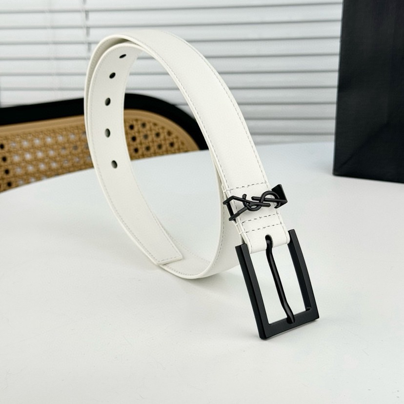 YSL Belts For Women Designer Belt Womens Formal Smooth Buckle Woman Narrow Genuine Leather Golden Bronze Cowhide Design Thin Optional High Quality