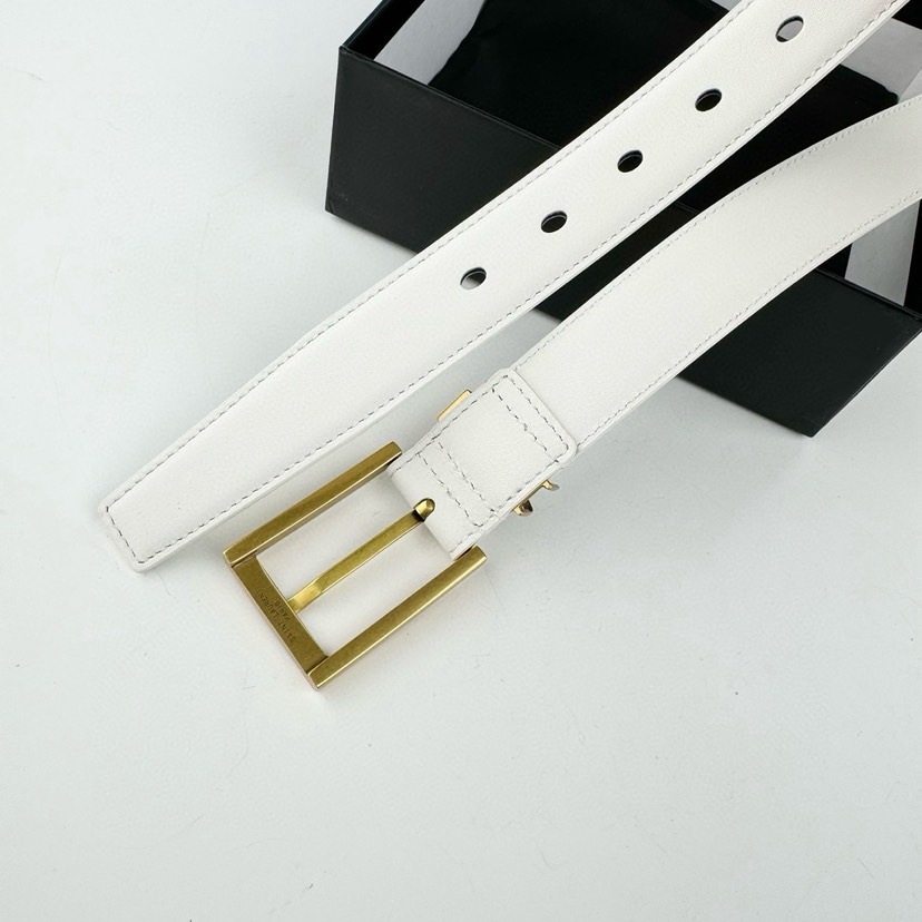 YSL Belts For Women Designer Belt Womens Formal Smooth Buckle Woman Narrow Genuine Leather Golden Bronze Cowhide Design Thin Optional High Quality