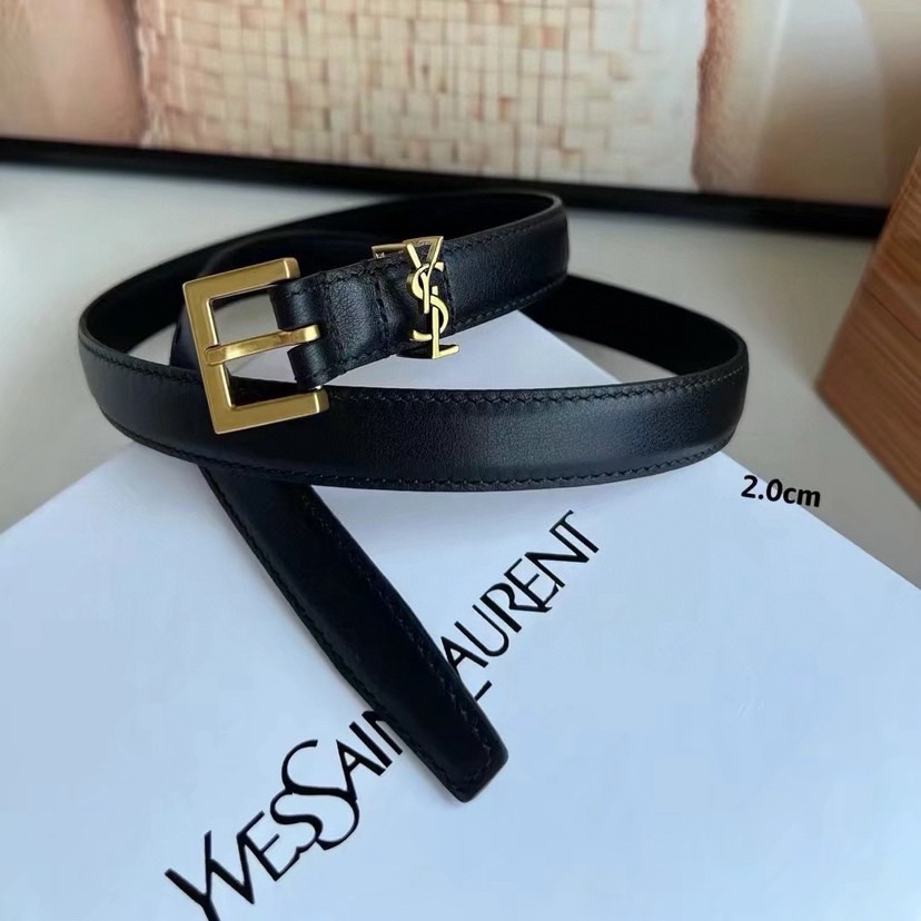 YSL Belts For Women Designer Belt Womens Formal Smooth Buckle Woman Narrow Genuine Leather Golden Bronze Cowhide Design Thin Optional High Quality