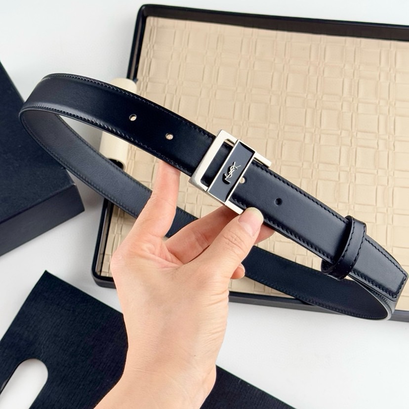 YSL Belts For Women Designer Belt Womens Formal Smooth Buckle Woman Narrow Genuine Leather Golden Bronze Cowhide Design Thin Optional High Quality