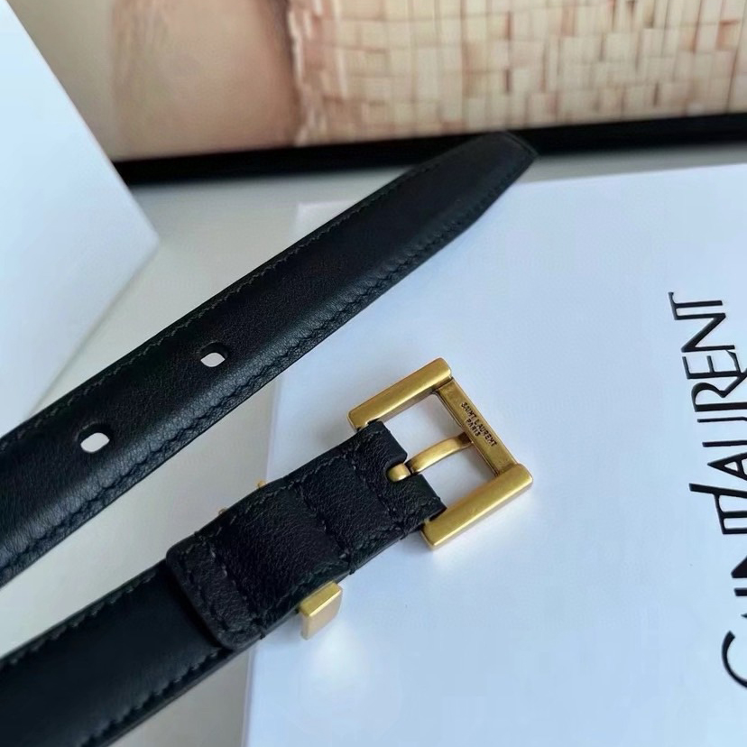 YSL Belts For Women Designer Belt Womens Formal Smooth Buckle Woman Narrow Genuine Leather Golden Bronze Cowhide Design Thin Optional High Quality