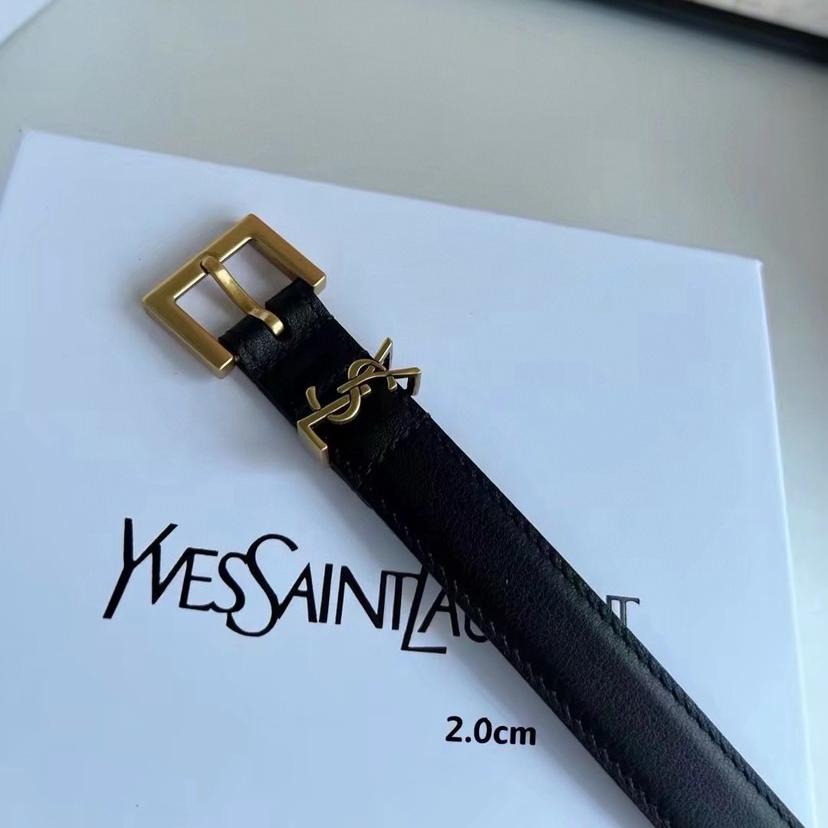 YSL Belts For Women Designer Belt Womens Formal Smooth Buckle Woman Narrow Genuine Leather Golden Bronze Cowhide Design Thin Optional High Quality