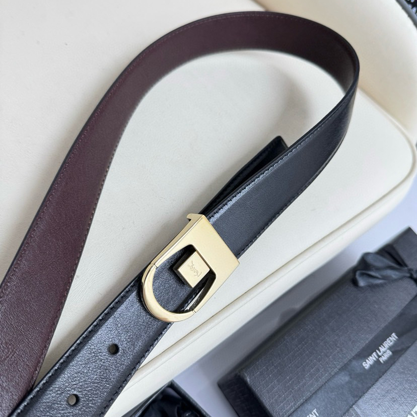 YSL Belts For Women Designer Belt Womens Formal Smooth Buckle Woman Narrow Genuine Leather Golden Bronze Cowhide Design Thin Optional High Quality