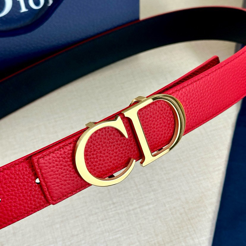 Dior Double-Sided Waistband Is Meticulously Crafted From Grain Leather On Both Sides With One Side In Black And The Other Side Available In Multiple Colors It Can Be Paired With Various 35mm Stainless Steel Belt Buckles For