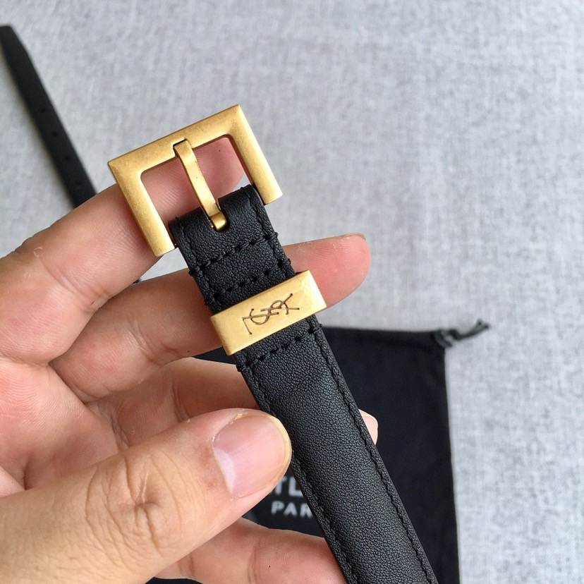 YSL Belts For Women Designer Belt Womens Formal Smooth Buckle Woman Narrow Genuine Leather Golden Bronze Cowhide Design Thin Optional High Quality