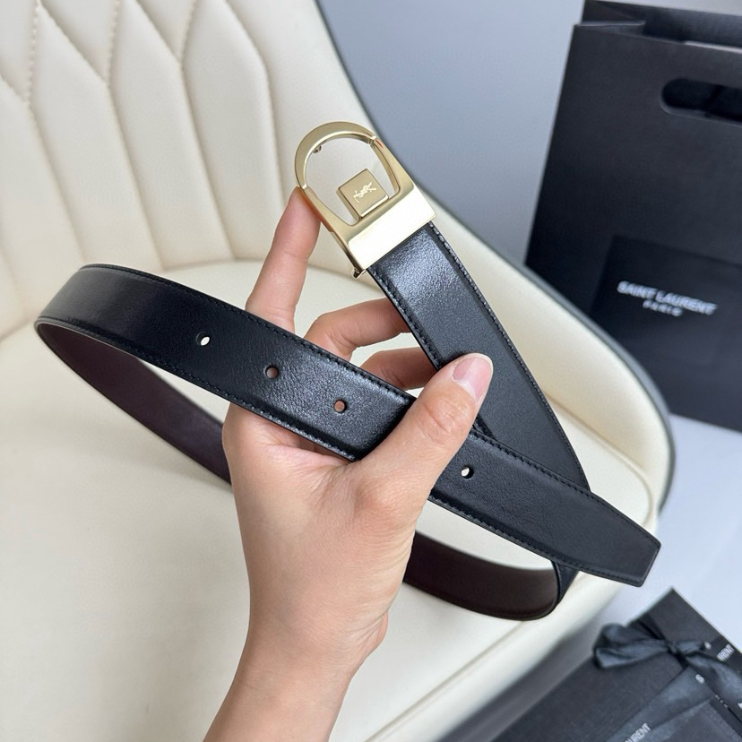 YSL Belts For Women Designer Belt Womens Formal Smooth Buckle Woman Narrow Genuine Leather Golden Bronze Cowhide Design Thin Optional High Quality