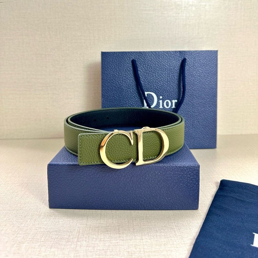 Dior Double-Sided Waistband Is Meticulously Crafted From Grain Leather On Both Sides With One Side In Black And The Other Side Available In Multiple Colors It Can Be Paired With Various 35mm Stainless Steel Belt Buckles For