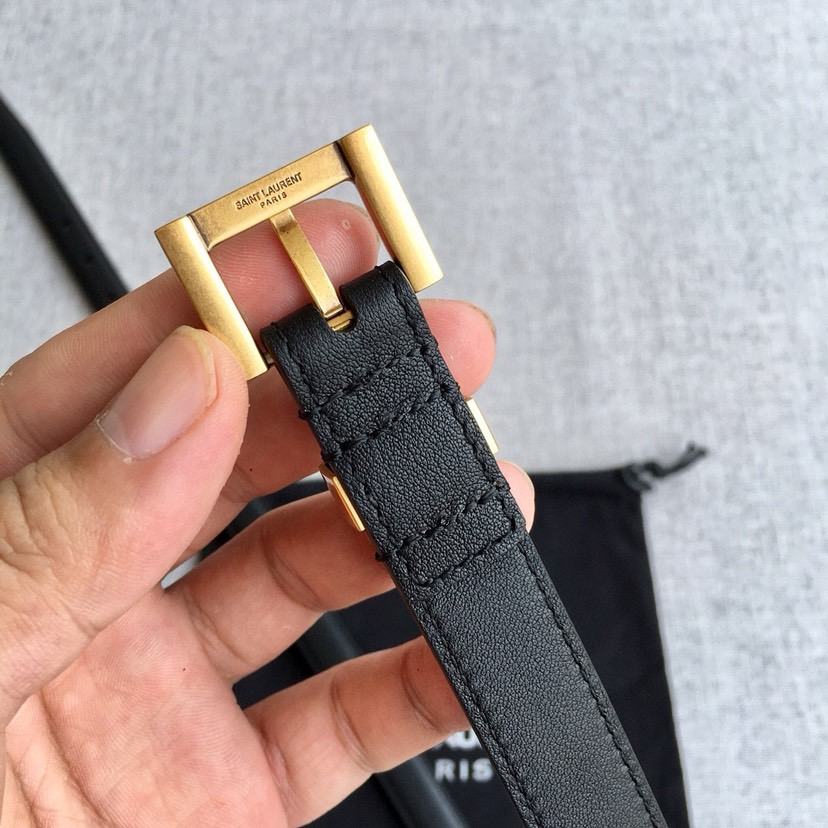 YSL Belts For Women Designer Belt Womens Formal Smooth Buckle Woman Narrow Genuine Leather Golden Bronze Cowhide Design Thin Optional High Quality