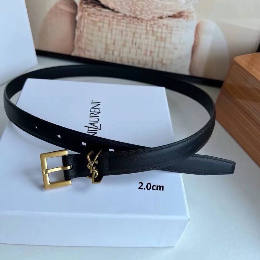 YSL Belts For Women Designer Belt Womens Formal Smooth Buckle Woman Narrow Genuine Leather Golden Bronze Cowhide Design Thin Optional High Quality