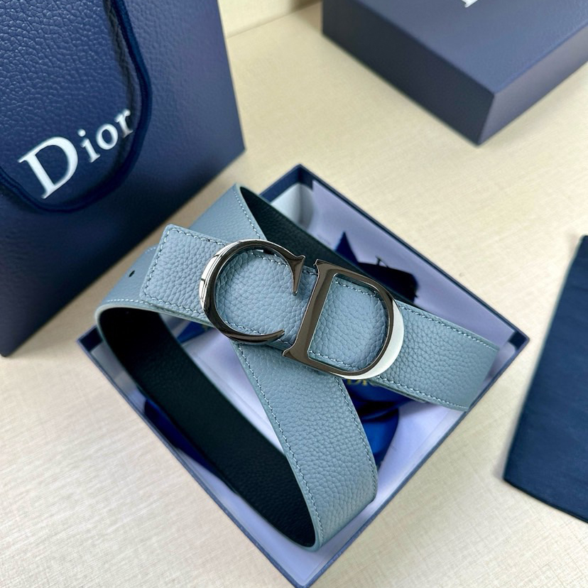 Dior Double-Sided Waistband Is Meticulously Crafted From Grain Leather On Both Sides With One Side In Black And The Other Side Available In Multiple Colors It Can Be Paired With Various 35mm Stainless Steel Belt Buckles For