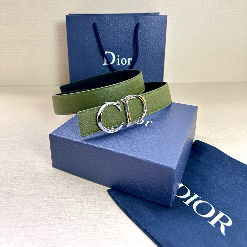 Dior Double-Sided Waistband Is Meticulously Crafted From Grain Leather On Both Sides With One Side In Black And The Other Side Available In Multiple Colors It Can Be Paired With Various 35mm Stainless Steel Belt Buckles For