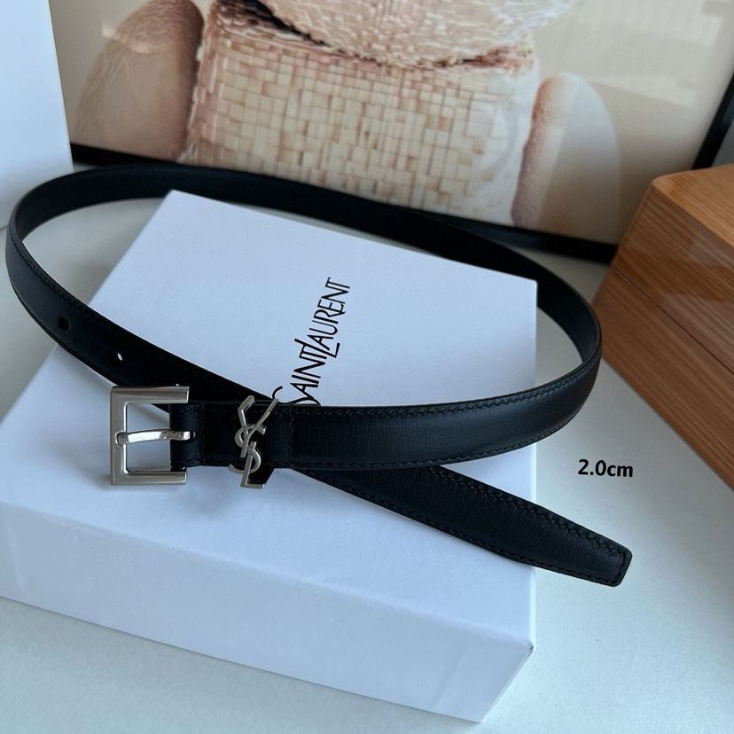 YSL Belts For Women Designer Belt Womens Formal Smooth Buckle Woman Narrow Genuine Leather Golden Bronze Cowhide Design Thin Optional High Quality