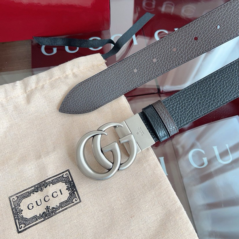 Gucci Classic Designer Belt Belts For Women Man Designer Casual Letter Smooth Buckle Belt Double-Sided Lychee Patterned Cowhide Width 3.7cm Retro Gg Rotating Buckle Double-Sided Available