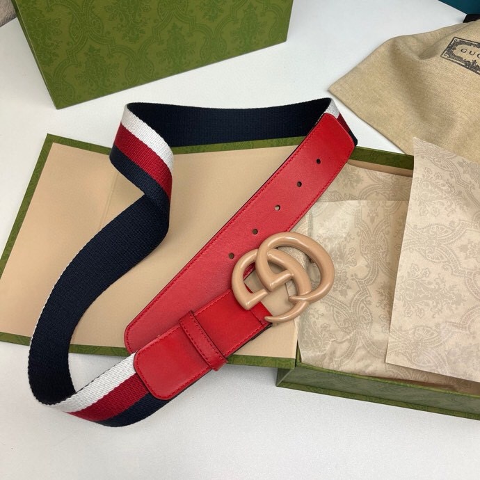 Gucci Designer Belt, Men's Belt Women's Brand Belt Luxury Belt Pure Cotton Belt Head Layer Cowhide Splicing Lining With Original Single Buckle Width 3.8cm