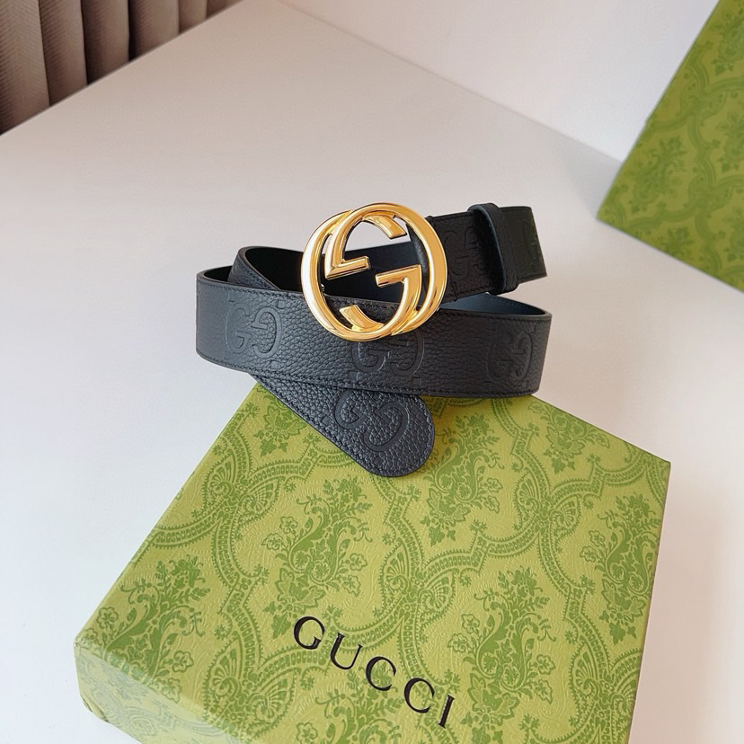 Gucci Circular Interlocking Double G Buckle Accessories And Ready To Wear Items Continue To Rejuvenate And Present The Brand's Classic Details Simple Yet Elegant Style Suitable For Various Dressing Styles Belt Width: 4.0cm