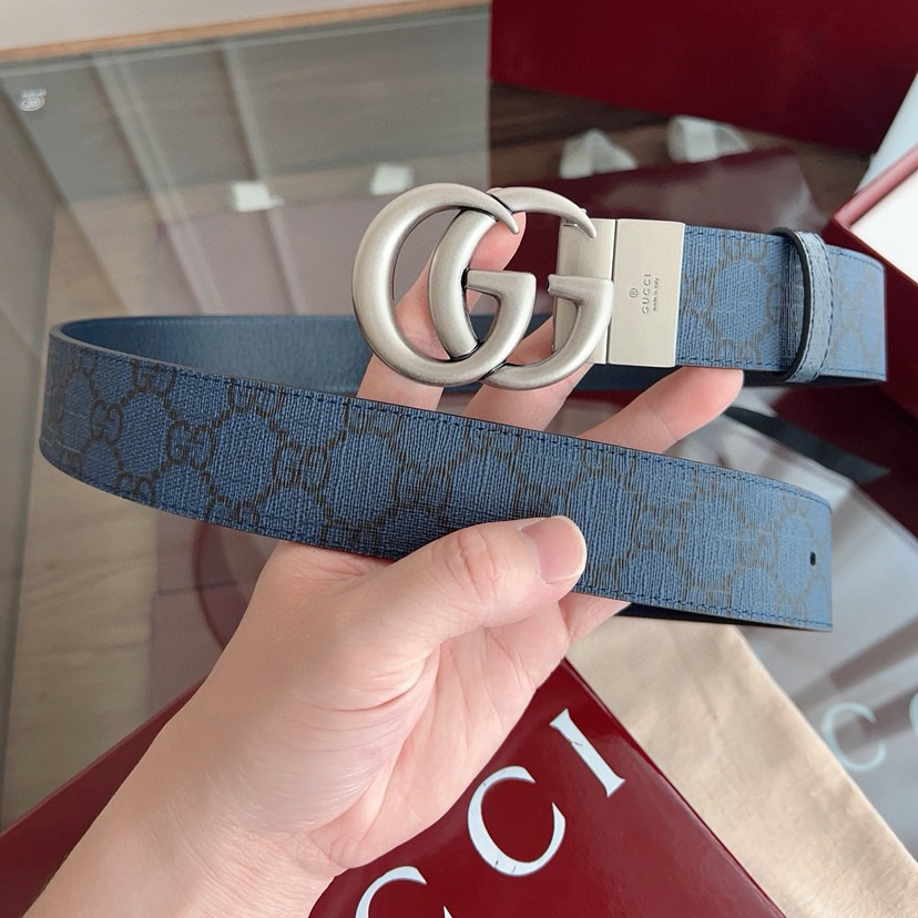 Gucci Classic Designer Belt Belts For Women Man Designer Casual Letter Smooth Buckle Belt Double-Sided Printed Patterned Cowhide Width 3.7cm Retro Gg Rotating Buckle Double-Sided Available