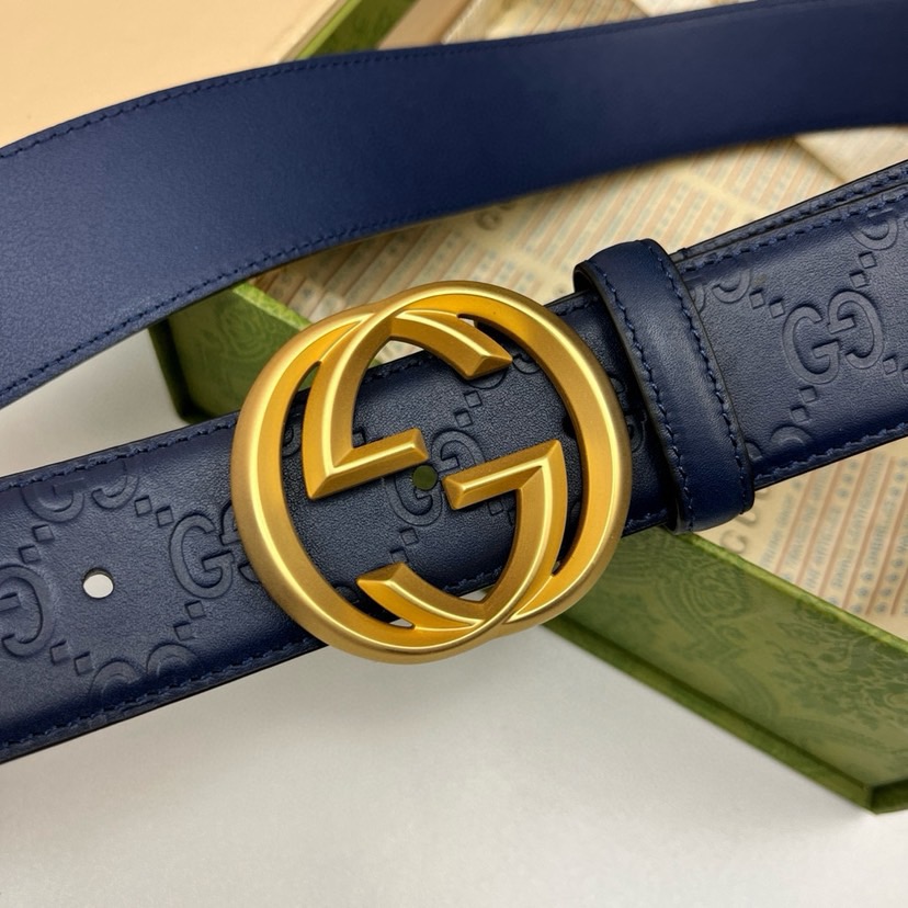 Gucci Leather It Has A Thick Touch With Clear And Distinct KnurlingPatterns It Is A Fashionable And Classic Men's Belt A Designer Belt A Casual And Smooth Buckle Belt For Both Women And Men With A Width Of 4.0 Cm And With Box