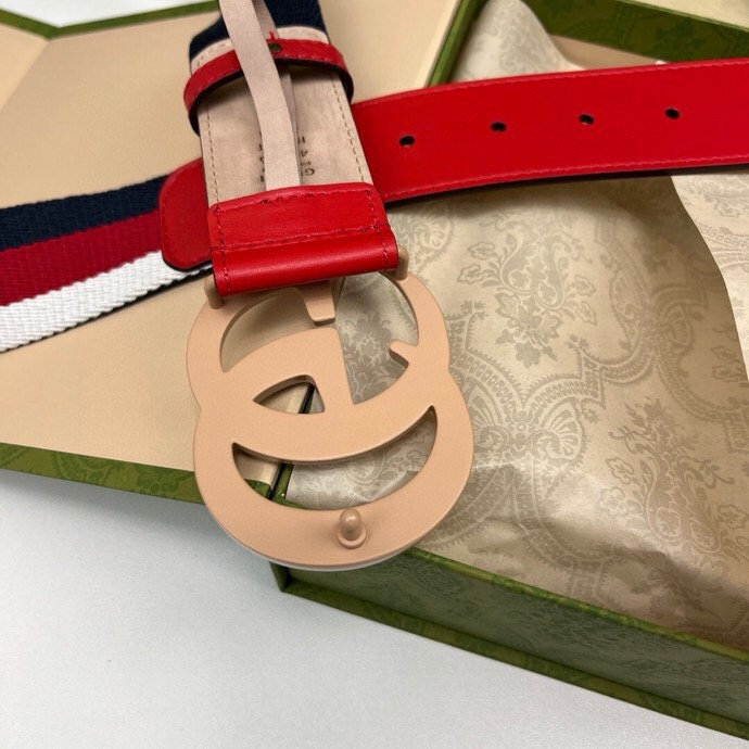 Gucci Designer Belt, Men's Belt Women's Brand Belt Luxury Belt Pure Cotton Belt Head Layer Cowhide Splicing Lining With Original Single Buckle Width 3.8cm