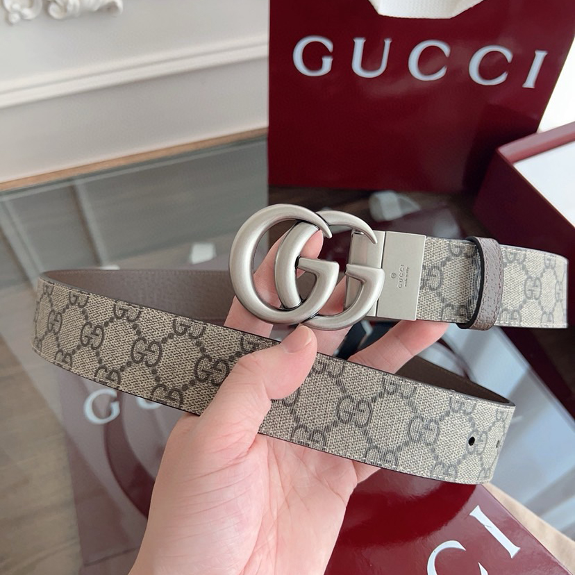 Gucci Classic Designer Belt Belts For Women Man Designer Casual Letter Smooth Buckle Belt Double-Sided Printed Patterned Cowhide Width 3.7cm Retro Gg Rotating Buckle Double-Sided Available