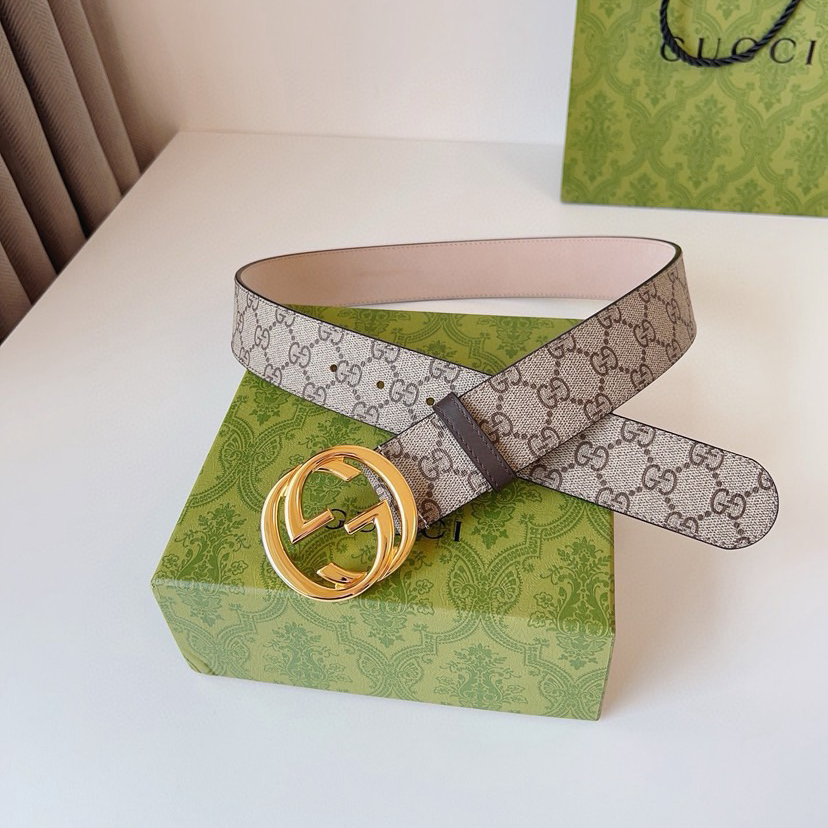 Gucci Circular Interlocking Double G Buckle, Accessories And Ready To Wear Items Continue To Rejuvenate And Present The Brand's Classic Details Simple Yet Elegant Style Suitable For Various Dressing Styles Belt Width: 4.0cm