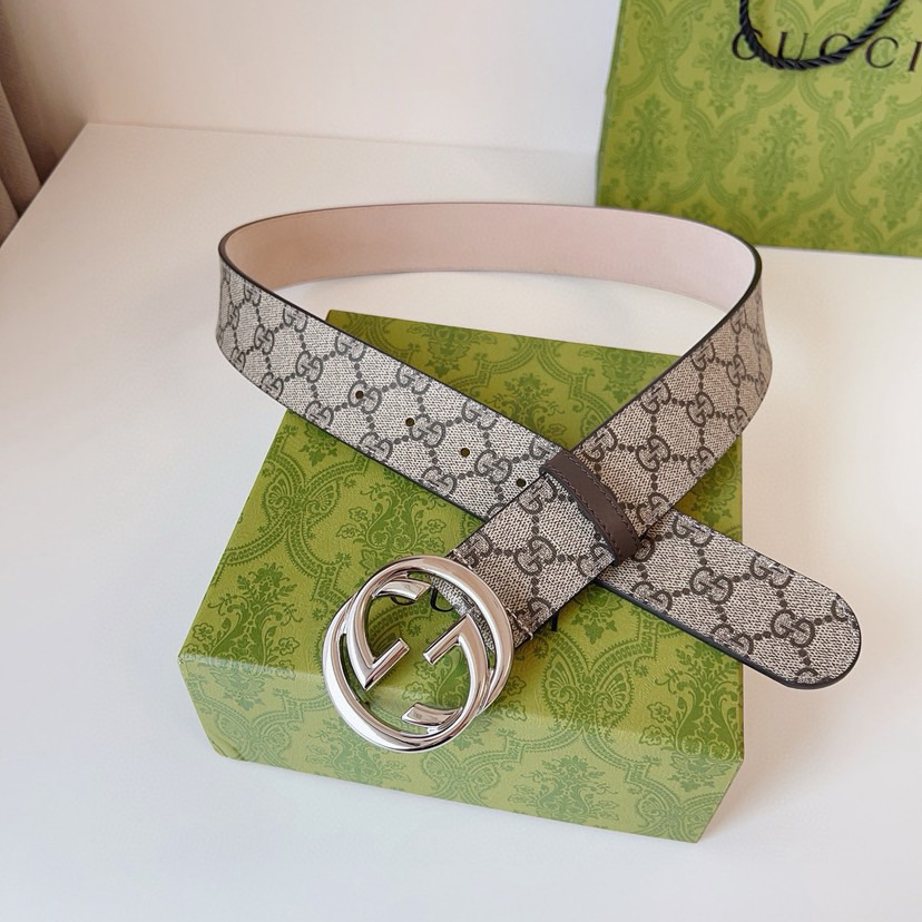 Gucci Circular Interlocking Double G Buckle, Accessories And Ready To Wear Items Continue To Rejuvenate And Present The Brand's Classic Details Simple Yet Elegant Style Suitable For Various Dressing Styles Belt Width: 4.0cm