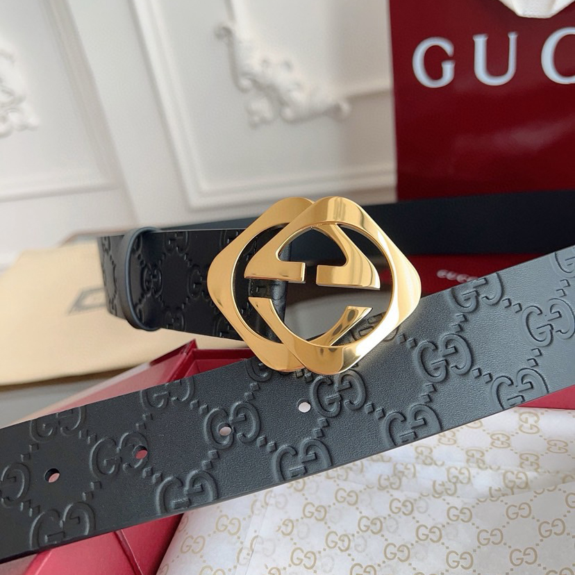 Gucci Leather It Has A Thick Touch With Clear And Distinct KnurlingPatterns It Is A Fashionable And Classic Men's Belt A Designer Belt A Casual And Smooth Buckle Belt For Both Women And Men With A Width Of 4.0 Cm And With Box