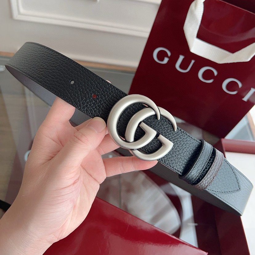 Gucci Classic Designer Belt Belts For Women Man Designer Casual Letter Smooth Buckle Belt Double-Sided Lychee Patterned Cowhide Width 3.7cm Retro Gg Rotating Buckle Double-Sided Available