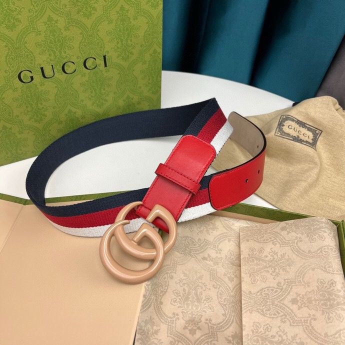 Gucci Designer Belt, Men's Belt Women's Brand Belt Luxury Belt Pure Cotton Belt Head Layer Cowhide Splicing Lining With Original Single Buckle Width 3.8cm