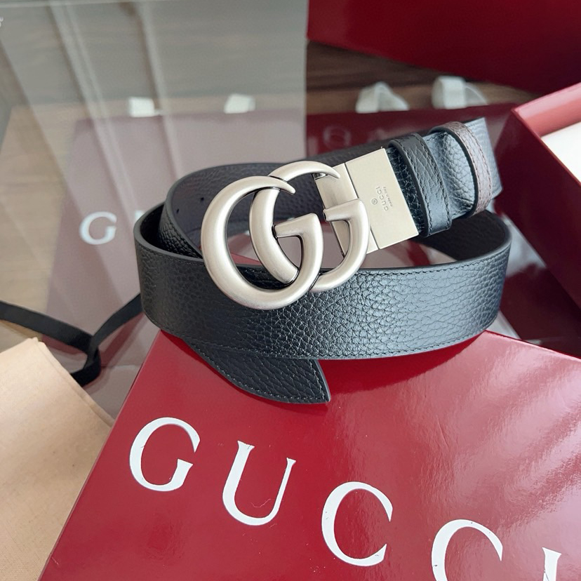 Gucci Classic Designer Belt Belts For Women Man Designer Casual Letter Smooth Buckle Belt Double-Sided Lychee Patterned Cowhide Width 3.7cm Retro Gg Rotating Buckle Double-Sided Available