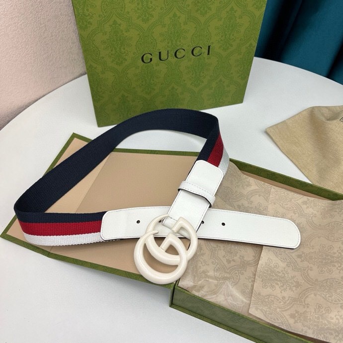 Gucci Designer Belt, Men's Belt Women's Brand Belt Luxury Belt Pure Cotton Belt Head Layer Cowhide Splicing Lining With Original Single Buckle Width 3.8cm