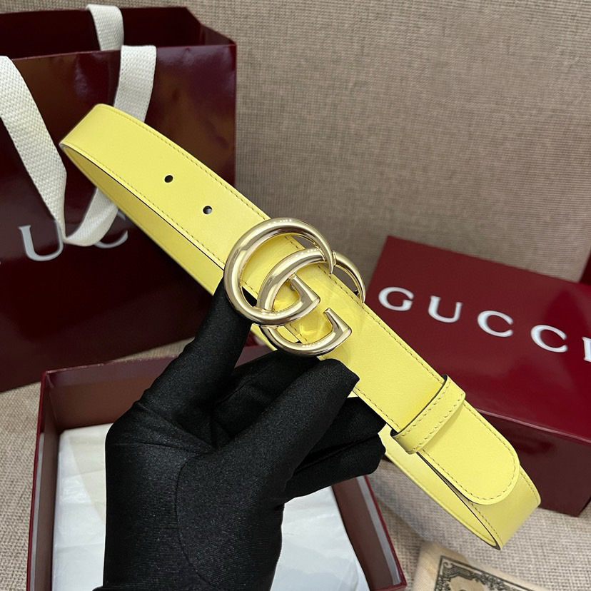 Gucci Belts For Women Designer Belt Womens Formal Smooth Buckle Woman Narrow Genuine Leather Golden Bronze Cowhide Design Thin Optional High Quality